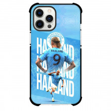 Erling Haaland Phone Case For iPhone and Samsung Galaxy Devices - Erling Haaland Signature Celebration Blue Background