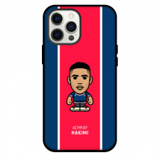 Achraf Hakimi Phone Case For iPhone and Samsung Galaxy Devices - Achraf Hakimi Chibi Art On Red Blue Background