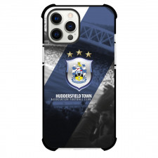 Huddersfield Town A.F.C. Phone Case For iPhone and Samsung Galaxy Devices - Huddersfield Town A.F.C. Logo Stripe Background