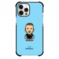 Ciro Immobile Phone Case For iPhone and Samsung Galaxy Devices - Ciro Immobile Chibi Art On Blue Background