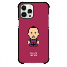 Andrés Iniesta Phone Case For iPhone and Samsung Galaxy Devices - Andrés Iniesta Chibi Art On Red Background