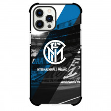 Inter Milan Phone Case For iPhone and Samsung Galaxy Devices - Inter Milan Logo Stripe Background
