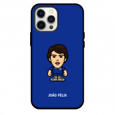Joao Felix Phone Case For iPhone and Samsung Galaxy Devices - Joao Felix Chibi Art On Blue Background