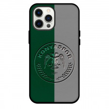Konyaspor Phone Case For iPhone and Samsung Galaxy Devices - Konyaspor Logo Carving On Green Gray Background