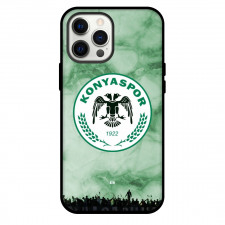 Konyaspor Phone Case For iPhone and Samsung Galaxy Devices - Konyaspor Logo On Green Marble Texture Background