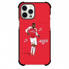 Alexandre Lacazette Phone Case For iPhone and Samsung Galaxy Devices - Alexandre Lacazette Dancing On Red Background