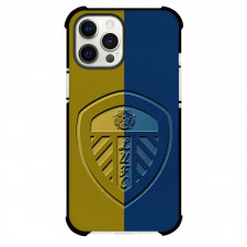 Leeds United Phone Case For iPhone and Samsung Galaxy Devices - Leeds United Logo Carving On Yellow Blue Background