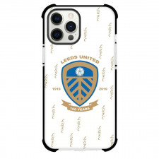 Leeds United Phone Case For iPhone and Samsung Galaxy Devices - Leeds United Logo On Pattern White Background