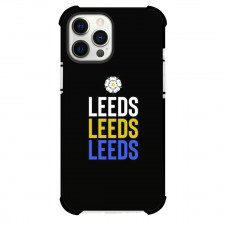Leeds United Phone Case For iPhone and Samsung Galaxy Devices - Leeds United White Roses On Black Background