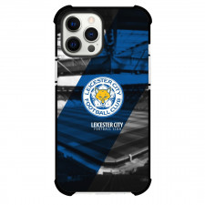 Leicester City F.C. Phone Case For iPhone and Samsung Galaxy Devices - Leicester City F.C. Logo Stripe Background
