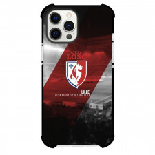 LOSC Lille Phone Case For iPhone and Samsung Galaxy Devices - LOSC Lille Logo Stripe Background