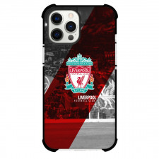 Liverpool F.C. Phone Case For iPhone and Samsung Galaxy Devices - Liverpool F.C. Logo Stripe Background