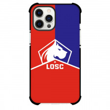 LOSC Lille Phone Case For iPhone and Samsung Galaxy Devices - LOSC Lille Logo On Red Blue Background