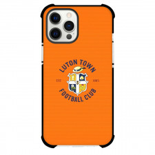 Luton Town F.C. Phone Case For iPhone Samsung Galaxy Pixel OnePlus Vivo Xiaomi Asus Sony Motorola Nokia - Luton Town F.C. Official Logo On Deep Saffron Texture Background