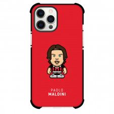 Paolo Maldini Phone Case For iPhone and Samsung Galaxy Devices - Paolo Maldini Chibi Art On Red Background