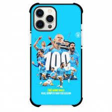 Manchester City Phone Case For iPhone and Samsung Galaxy Devices - Manchester City 100 Home Goals On Blue Background