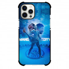 Manchester City Phone Case For iPhone and Samsung Galaxy Devices - Manchester City Devil Foden De Bruyne Pep On Blue Background