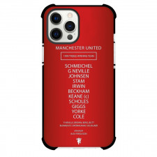Manchester United F.C. Phone Case For iPhone and Samsung Galaxy Devices - Manchester United F.C. Treble Winning Team 1999 Red Background
