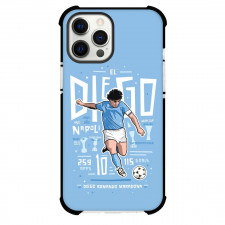 Diego Maradona Phone Case For iPhone and Samsung Galaxy Devices - Diego Maradona Artwork On Blue Background