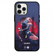 Kylian Mbappe Phone Case For iPhone and Samsung Galaxy Devices - Kylian Mbappe Signature Kick On Sunset Eiffel Tower Background