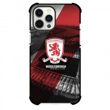 Middlesbrough F.C. Phone Case For iPhone and Samsung Galaxy Devices - Middlesbrough F.C. Logo Stripe Background