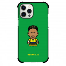 Neymar Jr Phone Case For iPhone and Samsung Galaxy Devices - Neymar Jr Chibi Art On Green Background