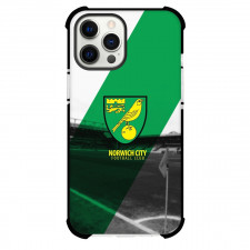 Norwich City F.C. Phone Case For iPhone and Samsung Galaxy Devices - Norwich City F.C. Logo Stripe Background