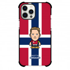 Martin Odegaard Phone Case For iPhone and Samsung Galaxy Devices - Martin Odegaard Chibi Art On Red White Blue Background