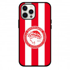 Olympiacos F.C. Phone Case For iPhone and Samsung Galaxy Devices - Olympiacos F.C. Logo Red White Stripe Background
