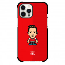 Mesut Ozil Phone Case For iPhone and Samsung Galaxy Devices - Mesut Ozil Chibi Art On Red Background