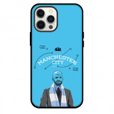 Pep Guardiola Phone Case For iPhone and Samsung Galaxy Devices - Pep Guardiola Tactics Master Illustration On Blue Background