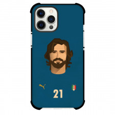 Andrea Pirlo Phone Case For iPhone and Samsung Galaxy Devices - Andrea Pirlo Minimalist Art On Blue Background