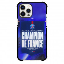 Paris Saint-Germain F.C. Phone Case For iPhone and Samsung Galaxy Devices - Paris Saint-Germain F.C. Champion De France Poster Blue Background