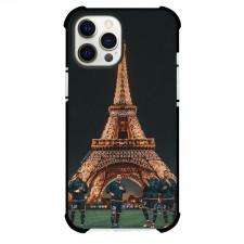 PSG Paris Saint Germain Phone Case For iPhone and Samsung Galaxy Devices - PSG Paris Saint Germain Players Infront Of Eiffel Tower