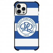 Queens Park Rangers F.C. Phone Case For iPhone and Samsung Galaxy Devices - Queens Park Rangers F.C. Logo On White Blue Stripe Background