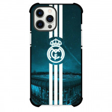 Real Madrid CF Phone Case For iPhone and Samsung Galaxy Devices - Real Madrid CF Logo On Stadium Background