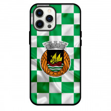 Rio Ave F.C. Phone Case For iPhone and Samsung Galaxy Devices - Rio Ave F.C. Logo On Green White Chess Board Background