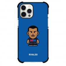 Rivaldo Phone Case For iPhone and Samsung Galaxy Devices - Rivaldo Chibi Art On Blue Background
