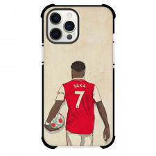 Bukayo Saka Phone Case For iPhone and Samsung Galaxy Devices - Bukayo Saka 07 Back Illustration