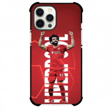 Mohamed Salah Phone Case For iPhone and Samsung Galaxy Devices - Mohamed Salah Celebration Word Art Red Background