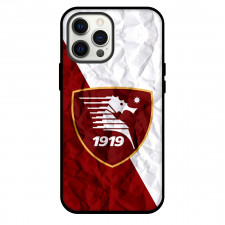 U.S. Salernitana 1919 Phone Case For iPhone and Samsung Galaxy Devices - U.S. Salernitana 1919 Logo On Red White Crinkle Background