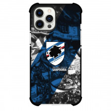 U.C. Sampdoria Phone Case For iPhone and Samsung Galaxy Devices - U.C. Sampdoria Logo Stripe Background