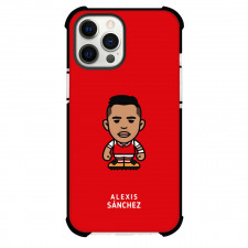 Alexis Sanchez Phone Case For iPhone and Samsung Galaxy Devices - Alexis Sanchez Chibi Art On Red Background