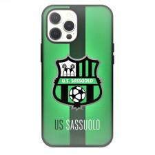 U.S. Sassuolo Calcio Phone Case For iPhone and Samsung Galaxy Devices - U.S. Sassuolo Calcio Logo On Green Stripe Background