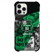 U.S. Sassuolo Calcio Phone Case For iPhone and Samsung Galaxy Devices - U.S. Sassuolo Calcio Logo Stripe Background