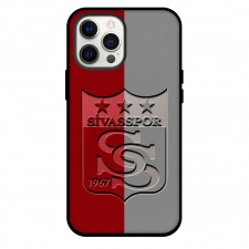 Sivasspor Phone Case For iPhone and Samsung Galaxy Devices - Sivasspor Logo Carving On Red Gray Background