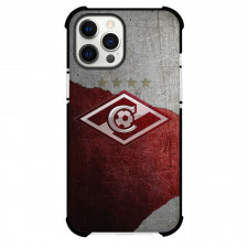 FC Spartak Moscow Phone Case For iPhone and Samsung Galaxy Devices - FC Spartak Moscow Logo On Red Gray Background