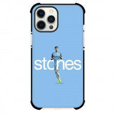 John Stones Phone Case For iPhone and Samsung Galaxy Devices - John Stones Grayscale On Blue Background