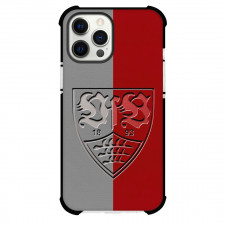 VfB Stuttgart Phone Case For iPhone and Samsung Galaxy Devices - VfB Stuttgart Logo Carving On Gray Red Background