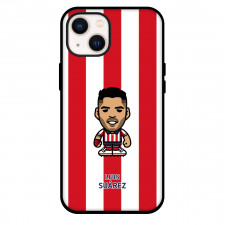 Luis Suarez Phone Case For iPhone and Samsung Galaxy Devices - Luis Suarez Chibi Art On Red Whtie Background